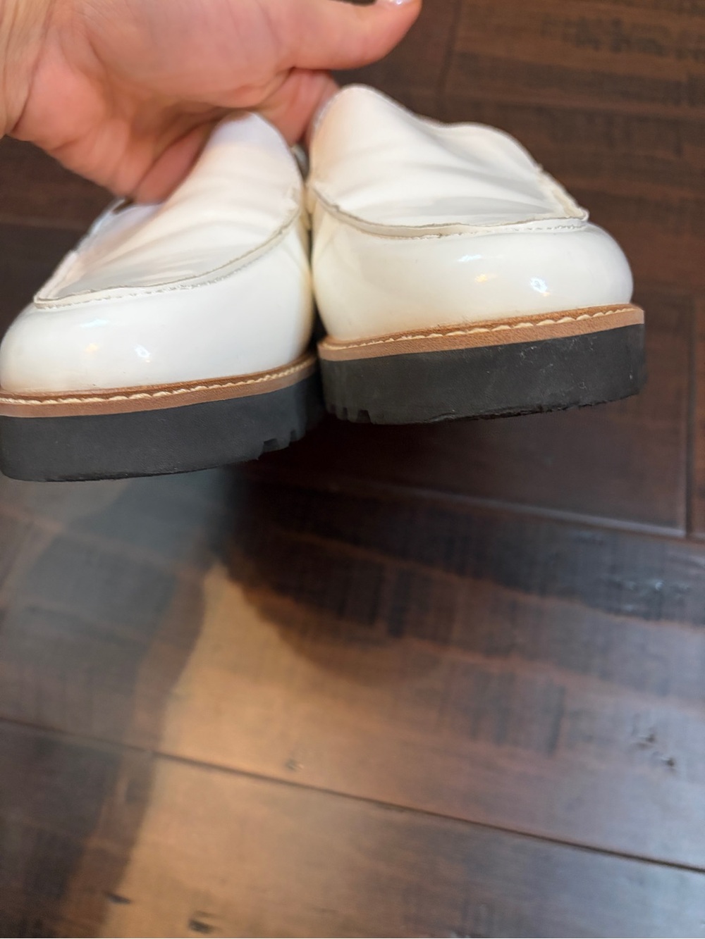 Franco Sarto White Leather Lug Sole Loafer preppy classic chic business casual - Picture 8 of 10